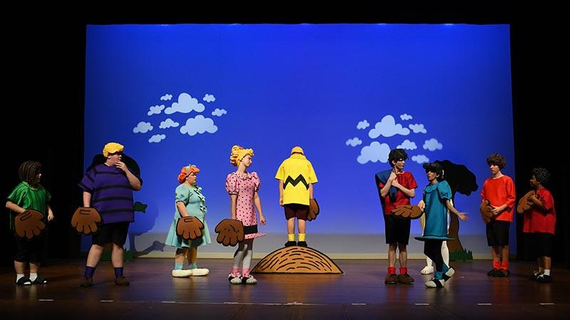 Converse students perform a scene from "You're A Good Man, Charlie Brown"